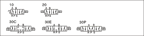 4V400 Series Solenoid Valve (5/2 way, 5/3 way) Symbol