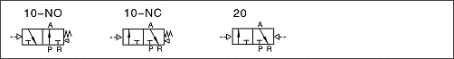 3A100 Series Air Valve (3/2 way) Symbol