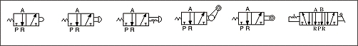 CM3 Series Control Valve (3/2 way, 5/3 way) Symbol