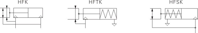 HFK Series Air gripper(Parallel style with guide track--Roller bearing) Symbol