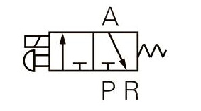 CPV15 Series Micro-solenoid Valve (3/2 way) Symbol