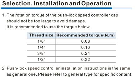 PTL-S Speed Controller(Push lock) Installation and Usage