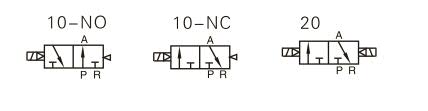 6TV Series Solenoid Valve (3/2 way) Symbol