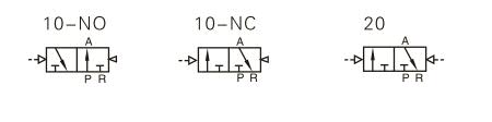 6TA Series Air Valve (3/2 way) Symbol